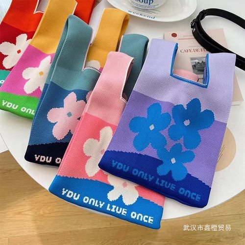 爆品韩国小众设计合集包小红书同款单肩千鸟格腋下包女针织手提包 - 图2