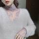 早秋气质女装设计感上衣蕾丝打底衫女内搭洋气半高领网纱雪纺小衫