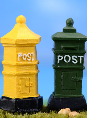 4款迷你邮箱微景观桌面多肉装饰创意街景手工diy复古邮筒欧式摆件