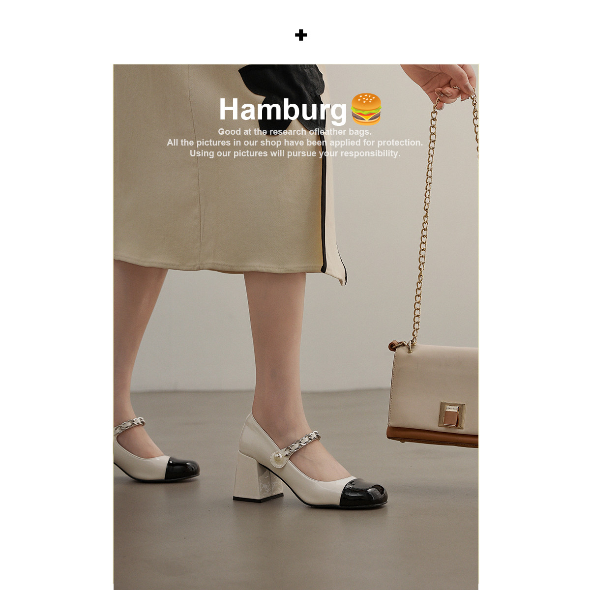 【汉堡Hamburg】复古玛丽珍鞋圆头高跟鞋女厚底粗跟jk单鞋子女,淘宝优惠券,粉丝福利购,淘宝优惠卷