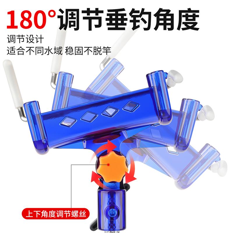 鱼竿炮台支架自锁竿架全金属海竿手杆两用台钓鱼地万向插架杆抛杆 - 图2