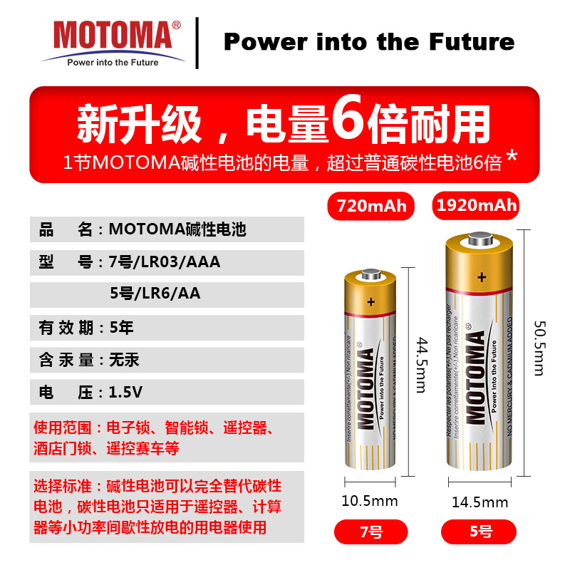 1MOTOMA中光5号7号碱性电池五号电视遥控器应援棒灯牌玩具车鼠标-图0