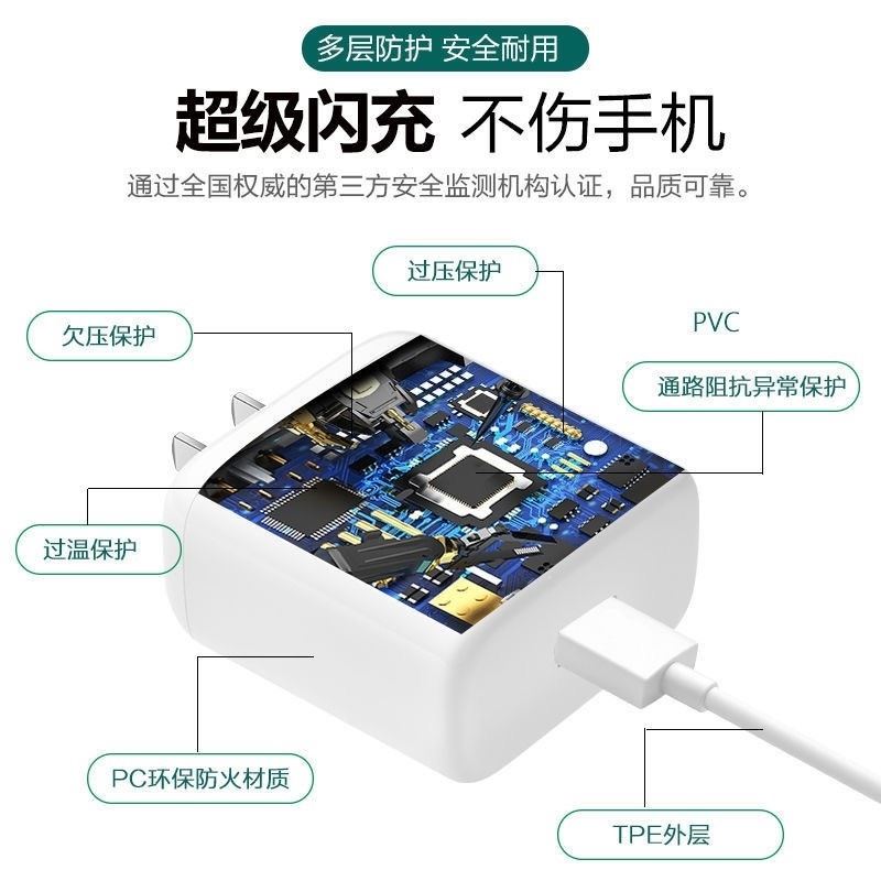 界扣适用OPPO20W充电器VOOC3.0闪充Reno2手机RenoZR17加长A91数据线reno10倍变焦K3/A93S超级type快充findx - 图2