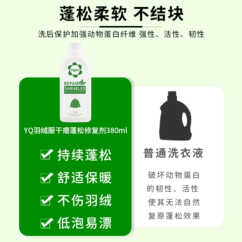 羽绒服蓬松结块起坨修复剂中性家用清洗剂机洗羽绒服专用洗衣液