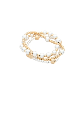 Ettika MIXED METAL BUBBLE LINE 手镯套装 revolve小众新款