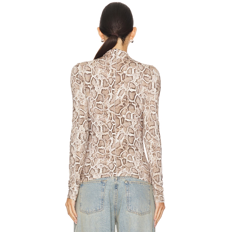 Ena Pelly 豹纹高领印花修身打底衫上衣辣妹穿搭REVOLVE小众新款