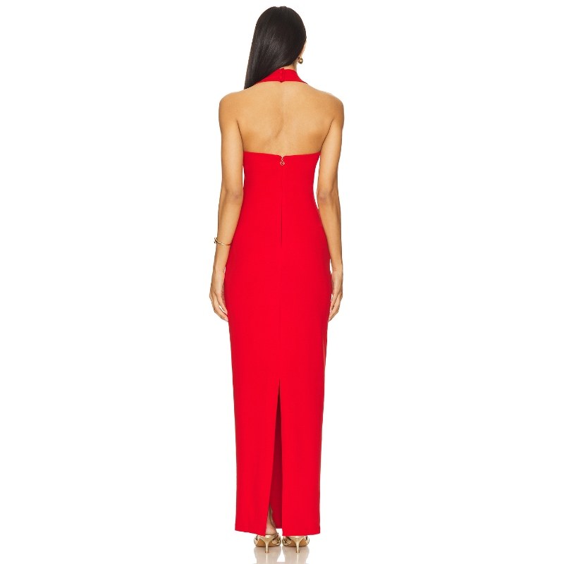 Nookie BOULEVARD 长裙 红色性感挂脖露背连衣裙REVOLVE小众新款,淘宝优惠券,粉丝福利购,淘宝优惠卷