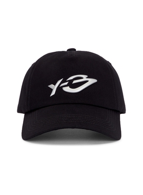 Y-3黑色帆布刺绣弯檐棒球帽简约风秋冬新品REVOLVE