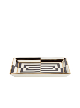 Jonathan Adler Op Art Rectangle Tray 黑色、白色REVOLVE小众新