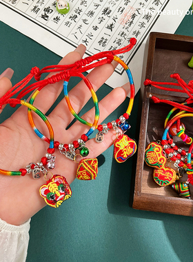 端午节五彩绳手工编织小粽子手链