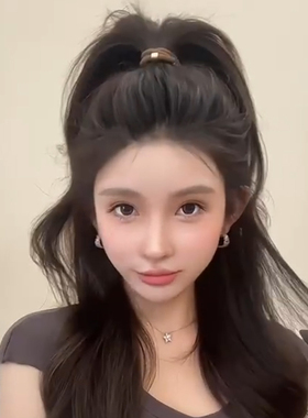 美拉德老钱风咖色头绳女