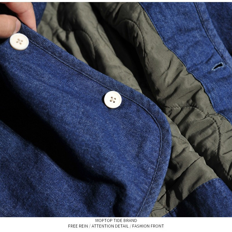 WH先生日系复古M65港风无领牛仔棉衣夹克保暖内胆棉服工装外套,淘宝优惠券,粉丝福利购,淘宝优惠卷