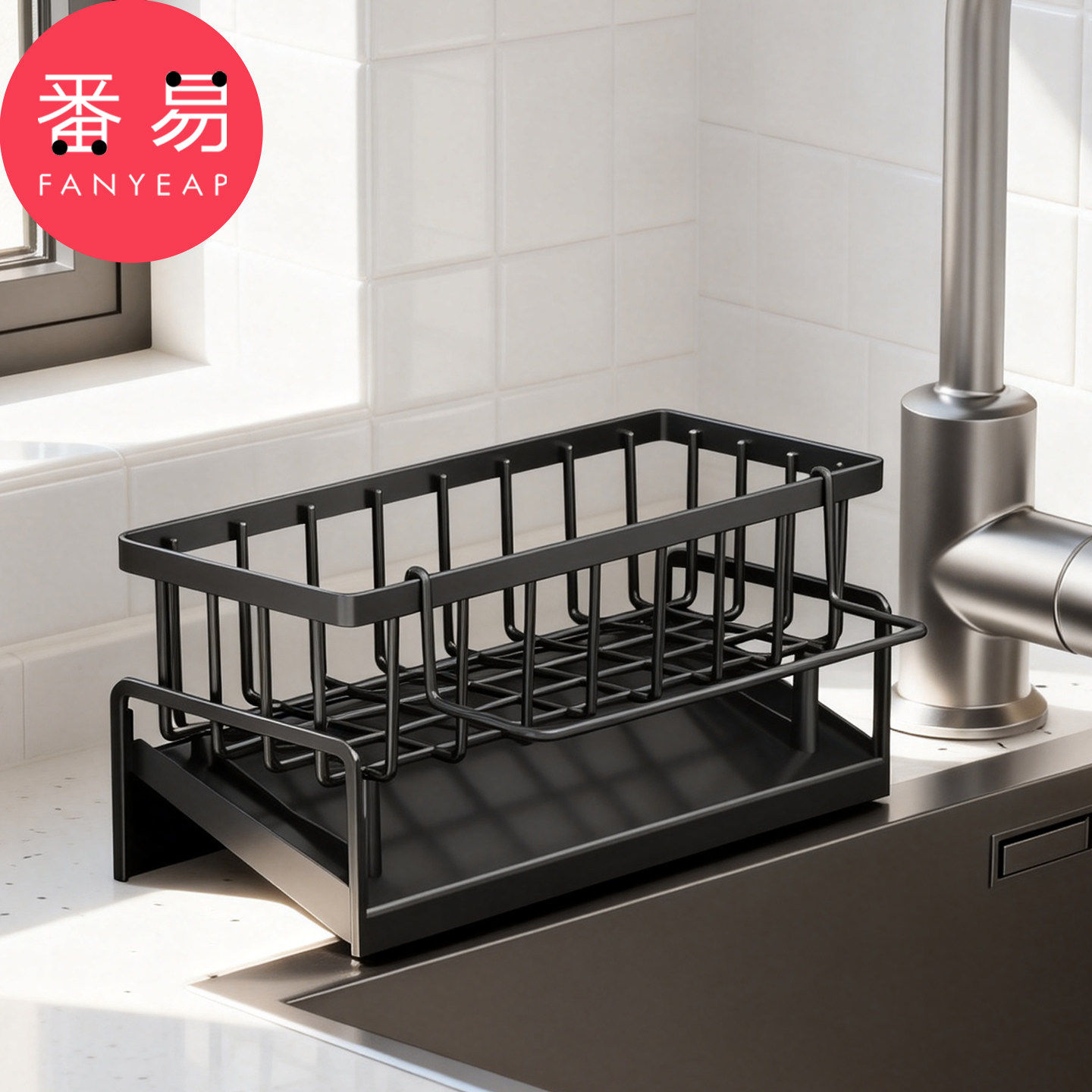 沥水篮B1pq808-水龙头洗碗水池置物架钢丝球架抹布架收纳水槽用品,淘宝优惠券,粉丝福利购,淘宝优惠卷