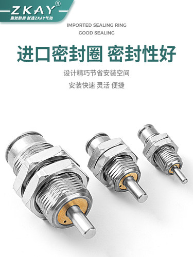 微型单动针型外螺纹单作用迷你小气缸CJPB6X10X15-5*10X15X20-B - 图2