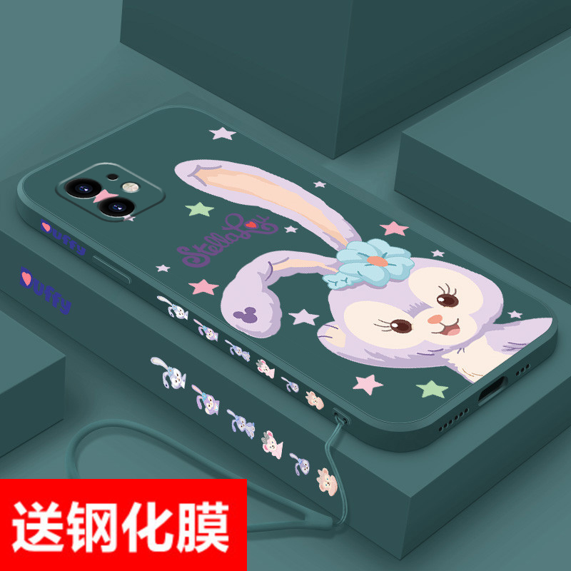 送钢化膜苹果13手机壳iPhone12promax星黛露苹果11软壳8plus可爱女xs卡通xr液态硅胶max全包7plus保护6s套se2 - 图1