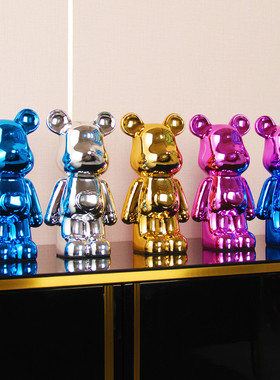 陶瓷客厅潮流爱心熊摆件买一送一