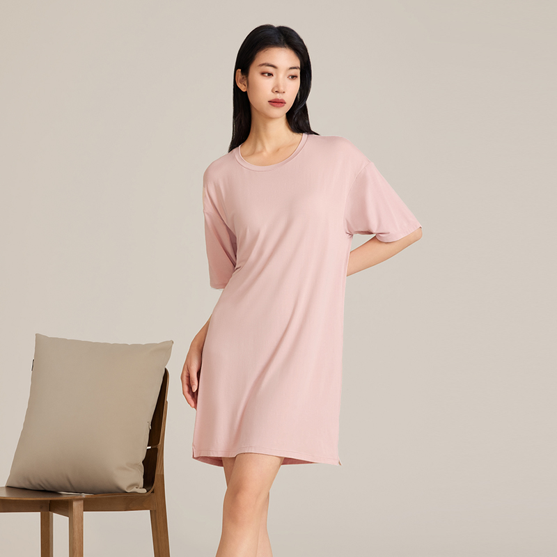 觅丝裸感超细超柔天丝莫代尔奶皮睡衣(带胸垫)!