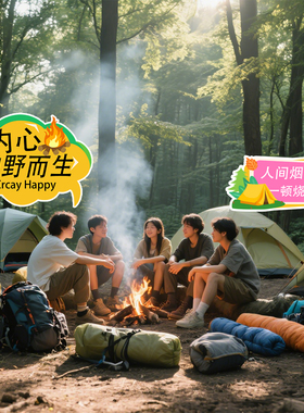 户外公司出游旅游露营KT板道具