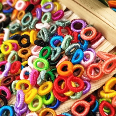 6MM小线圈扣编手链菠萝彩线圈手工diy饰品配件中国结线绳1000一包 - 图1