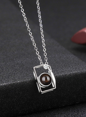 相机项链情侣款s925银投影定制照片吊坠女告白情人节礼物送男女友