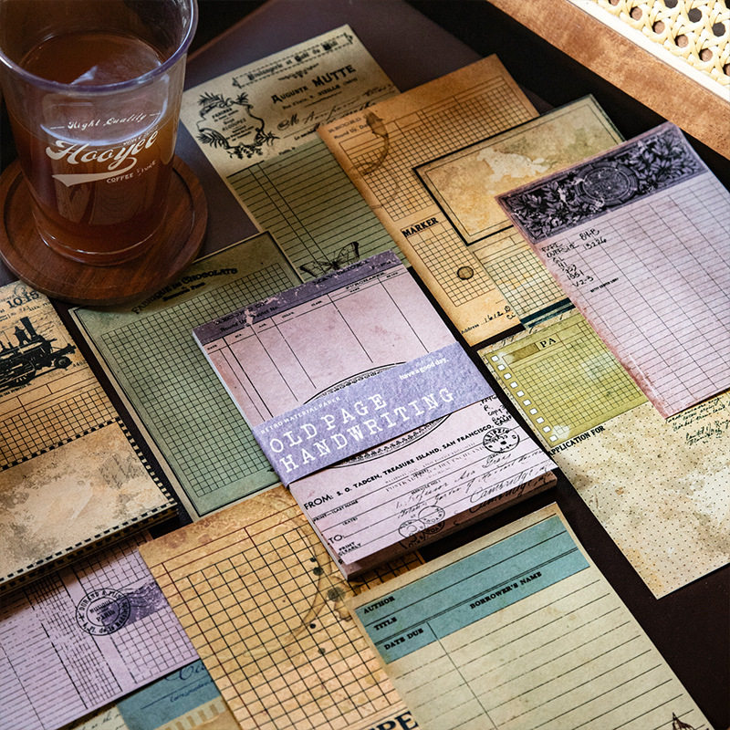 旧页手集系列无粘性素材纸30张入复古风主题手帐diy卡片打底装饰,淘宝优惠券,粉丝福利购,淘宝优惠卷