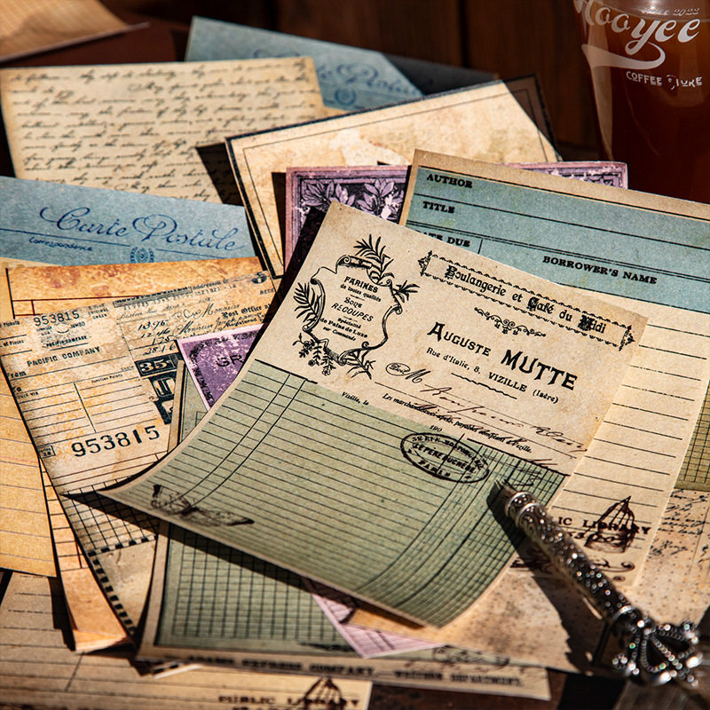 旧页手集系列无粘性素材纸30张入复古风主题手帐diy卡片打底装饰,淘宝优惠券,粉丝福利购,淘宝优惠卷