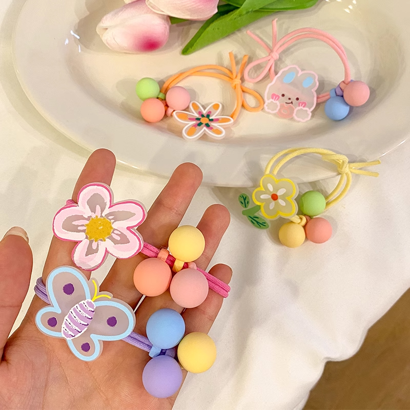 儿童皮筋头绳小女孩扎头发神器高弹力发圈女童不伤发马尾发绳头饰
