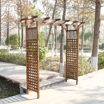 Embalming wood arches outdoor patio Decorative Carbonated Grape Shelf Grid Flower Shelf Outdoor Fence Fence Garden Door