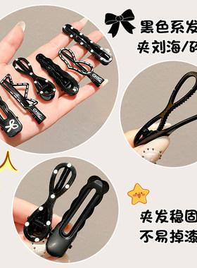 韩系波点蝴蝶结发夹女刘海侧边夹