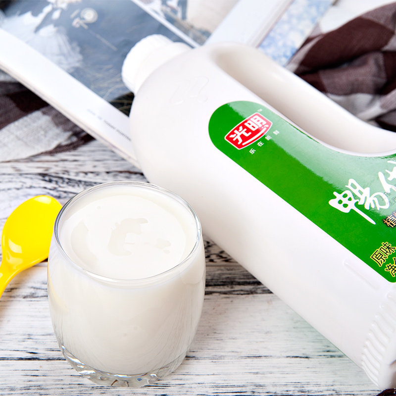 光明大桶酸奶畅优1100gx2桶/1桶风味发酵乳原味酸奶网红大桶酸奶