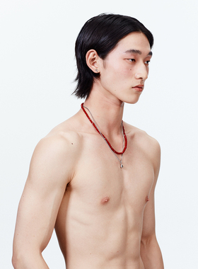 blott官方店红黑石水滴项链