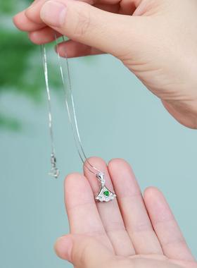 新国风天然翡翠+925银女带证书