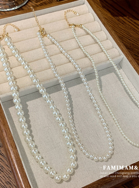 仿珍珠项链轻奢锁骨链颈链配饰