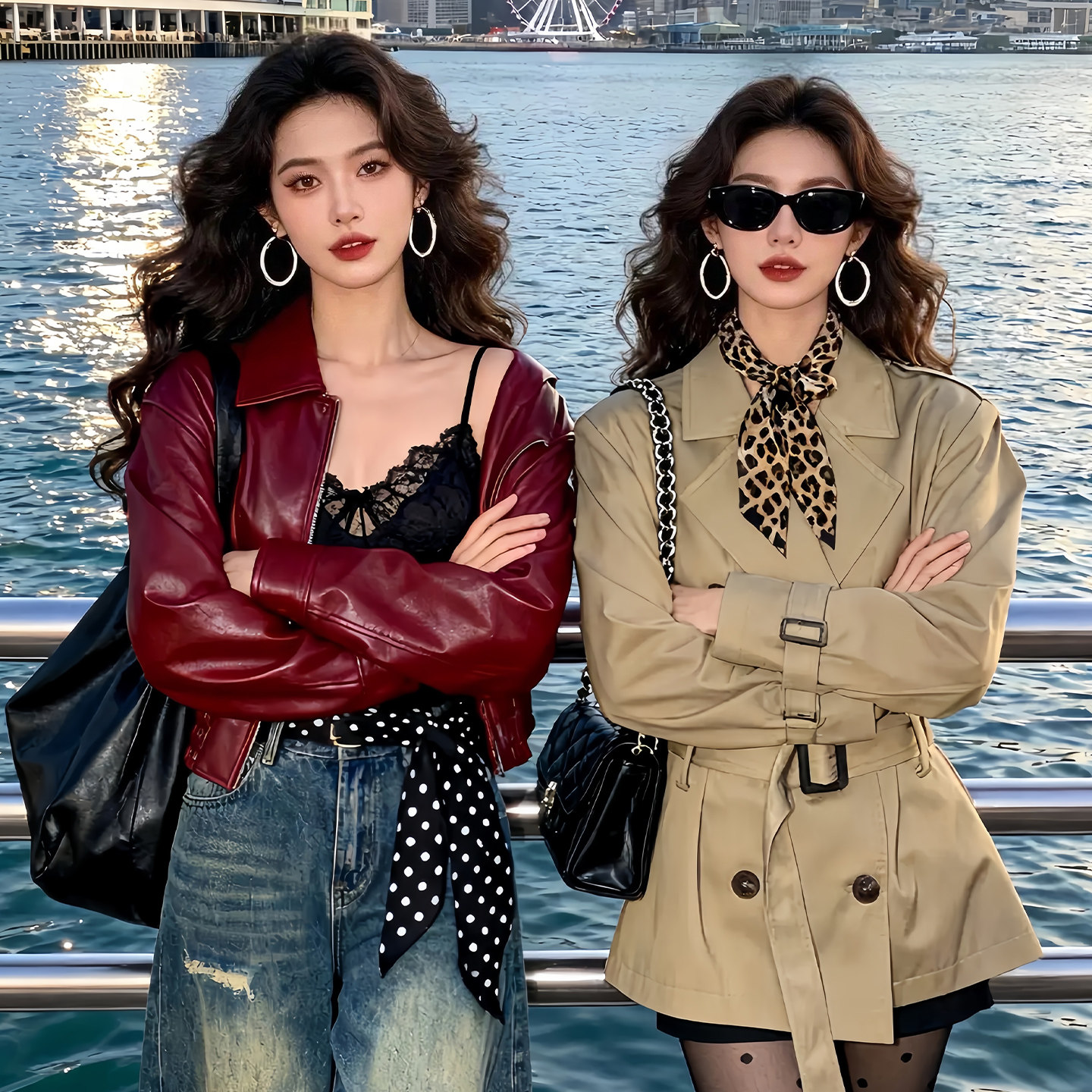 黑色波点长条丝巾女2025新款高级感秋冬豹纹系脖领巾两用腰带配饰,淘宝优惠券,粉丝福利购,淘宝优惠卷