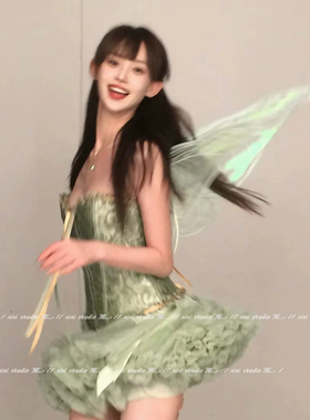 新款森系绿色翅膀成人背饰装饰女