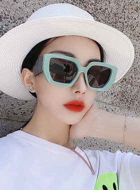 邦伯冠ins显瘦方框太阳镜个性女
