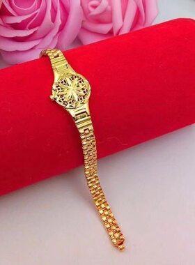 刷章树越南纯沙金手链正品2026新款高端气质不掉色女款手环手表a9