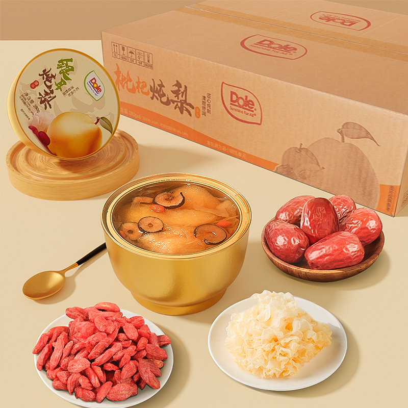 dole都乐银耳炖梨280g/罐休闲即食零食冰糖红枣水果罐头0脂肪正品