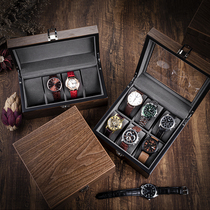 Walnuts Wood Quality Watch Containing Box Wrist Watch Machinery Table Home minimalist High-end Bracelet Collection Showcase Glass Case