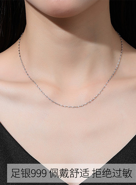 999足银锁骨链女夏2025项链高级感不掉色无吊坠银链子素链银链细