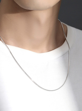 泰福银S925纯银蛇骨链男女通用