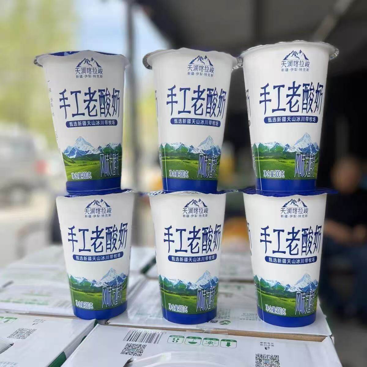 新疆天润喀拉峻手工老酸奶300克杯装风味发酵乳酸奶【顺丰空运】