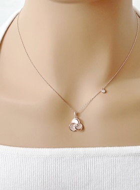 chomel花卉珍珠母贝项链