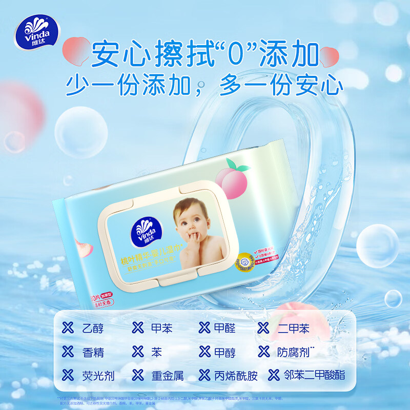 维达婴儿湿巾4包320抽大包宝宝手口可用专用湿纸巾洁肤卫生湿巾,淘宝优惠券,粉丝福利购,淘宝优惠卷