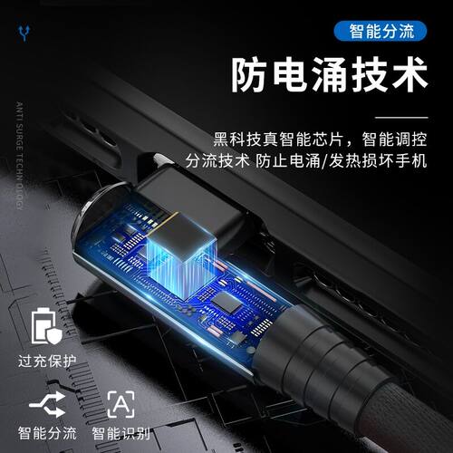 艾胜者240W手游安卓弯头数据线6A超级快充适用华为OPPO小米VIVO魅族三星手机老式充电线加长Micro usb闪充长 - 图2