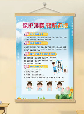 学习姿势矫正保护视力海报