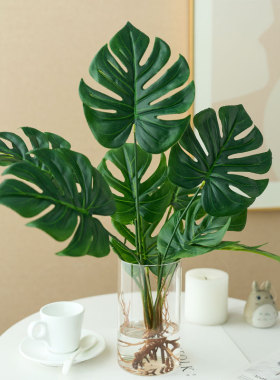 北欧简约高仿真花假绿植龟背叶