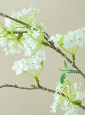 新中式仿真雪柳枝条花束桌面摆件