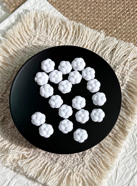 ins小香风山茶花白色花朵美甲奶白立体云朵简约穿戴甲diy装饰品