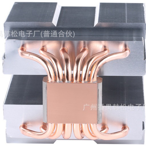大功率CPU散热器COB摄影灯 LED舞台灯光散热器设备12CM纯铜双塔 - 图1